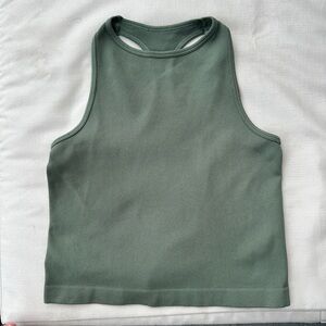 Free People Intimately Green Ribber Crop Tank